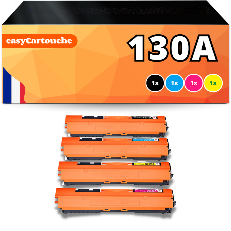 Pack de 4 toners compatibles HP 130A