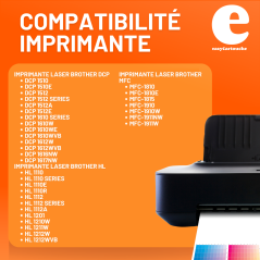 Pack 2 toners compatibles BROTHER TN-1050 noir