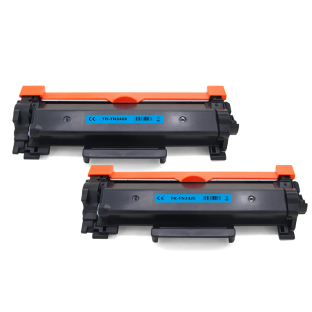 Pack de 2 toners compatibles BROTHER TN-2420 noir