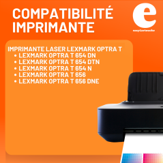 Toner compatible LEXMARK T654X11E noir