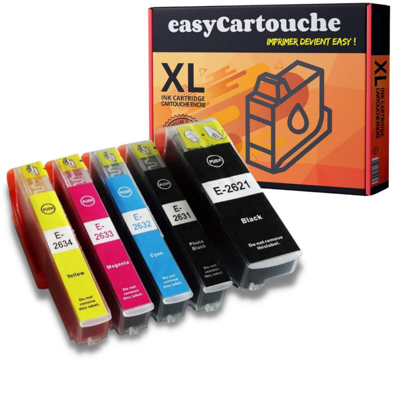 Pack 5 cartouches compatibles EPSON T26XL