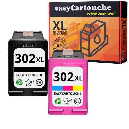 Pack 2 Cartouches HP 302XL Noir & Couleur | EasyCartouche