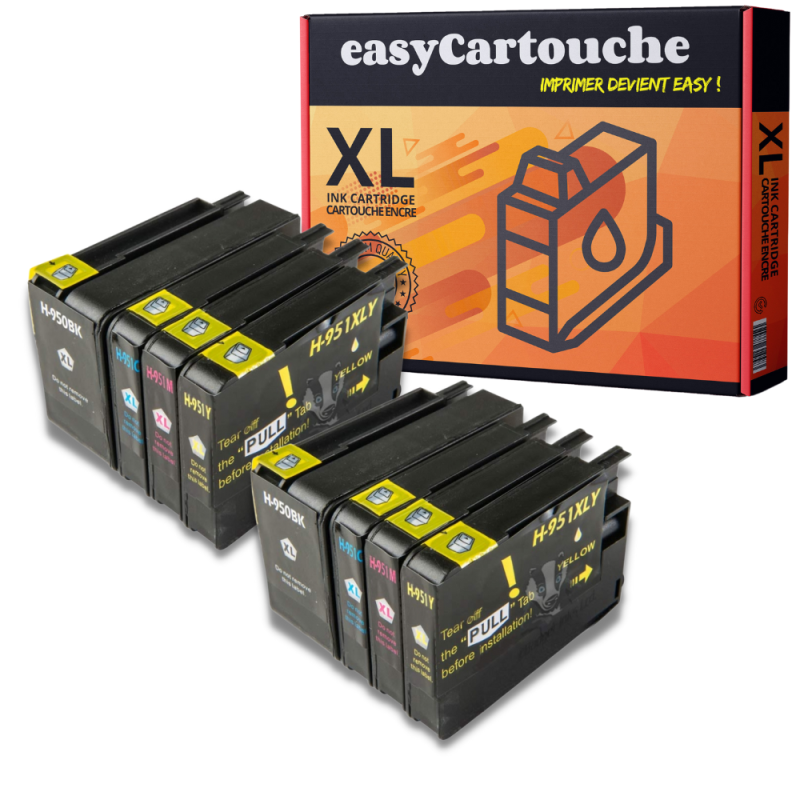 Pack 8 cartouches compatibles HP 950XL/951XL