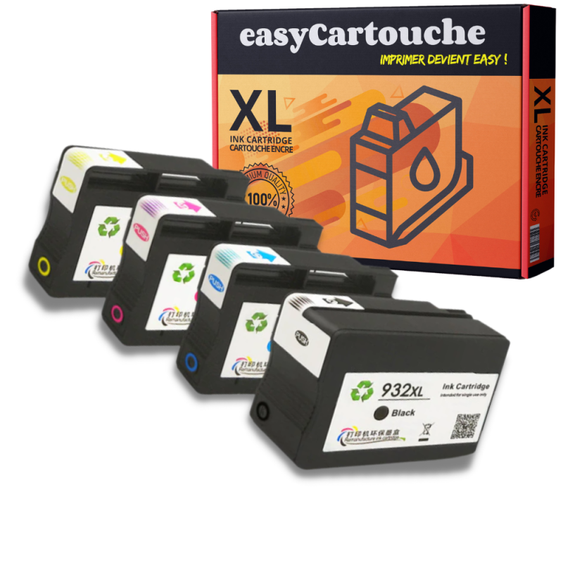 Pack 4 cartouches compatibles HP 932XL/933XL