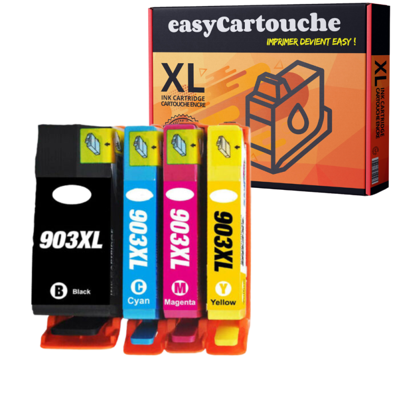 Pack 4 cartouches compatibles HP 903XL