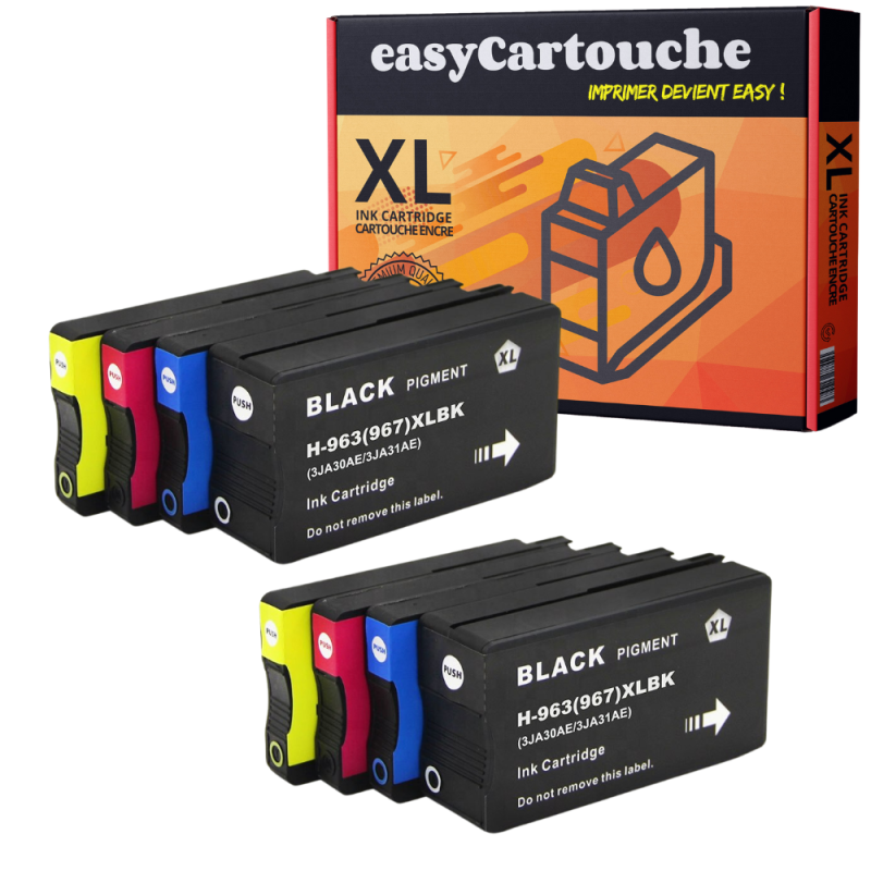 Pack 8 cartouches compatibles HP 963XL