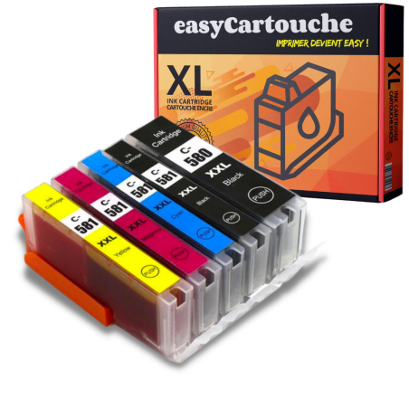 Pack 5 Cartouches Canon PGI-580 & CLI-581 XXL | EasyCartouche