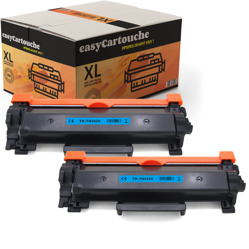 Pack de 2 toners compatibles BROTHER TN-2420 noir