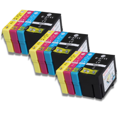 Pack 12 Cartouches Compatibles Epson 27XL - 3 Noirs, 3 Cyan, 3 Magenta