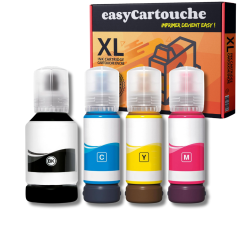 Pack compatible avec EPSON 102 ECOTANK, 4 bouteilles d'encre