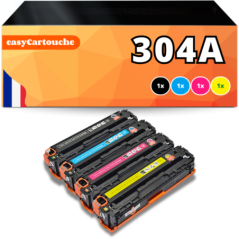 Pack de 4 toners compatible HP 304A (BK+C+-M+Y)