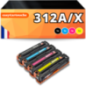 Pack de 4 toners compatible HP 312A/X (BK+C+M+Y)