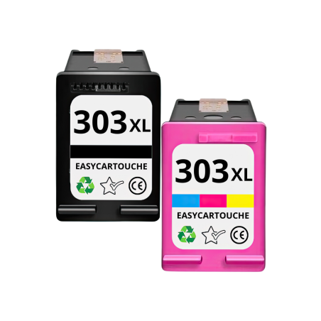 Pack 2 cartouches compatibles HP 303XL noir et couleur