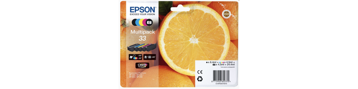 Cartouches d'encre compatibles EPSON T33 - Orange | EasyCartouche