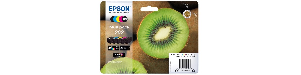 Cartouches d'encre compatibles EPSON 202 - Kiwi | EasyCartouche