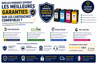 Quelles marques offrent les meilleures garanties sur les cartouches d’encre compatibles ?