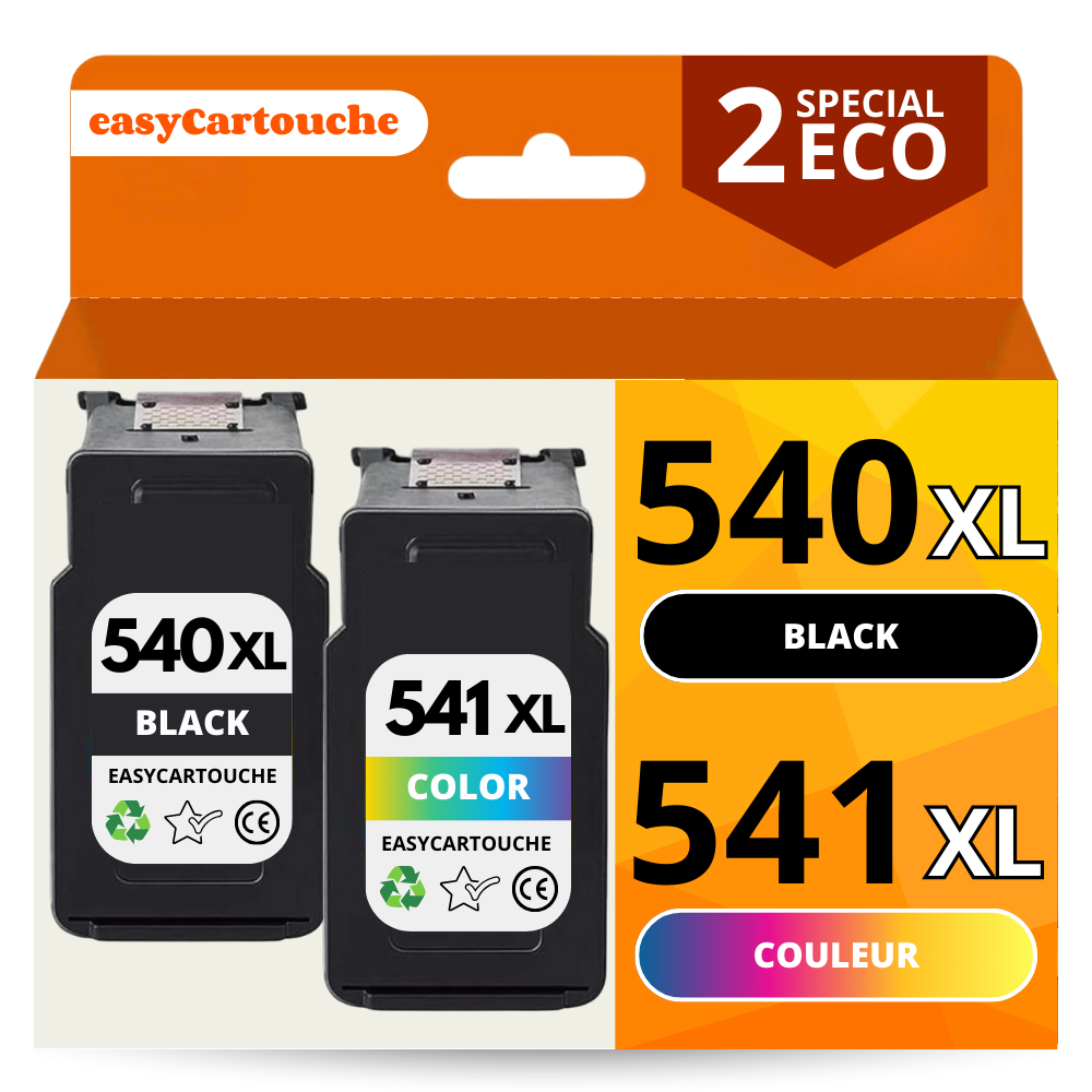 Pack 2 cartouches compatibles CANON PG-540XL/CL-541XL noir et couleur Pack  de 2 cartouches compatible